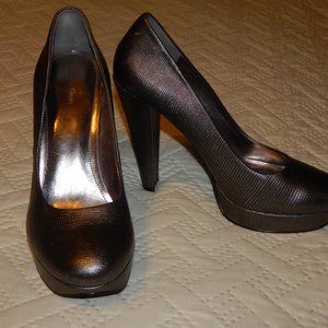 Calvin Klein Carley Raza Platform Pumps, Anthracite/Pewter, Size 9 - Used, Exc